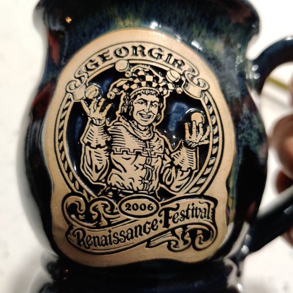 2006 Georgia Renaissance Village Festival Handmade 4.5" Beer Mug Art Pottery - Picture 1 of 8